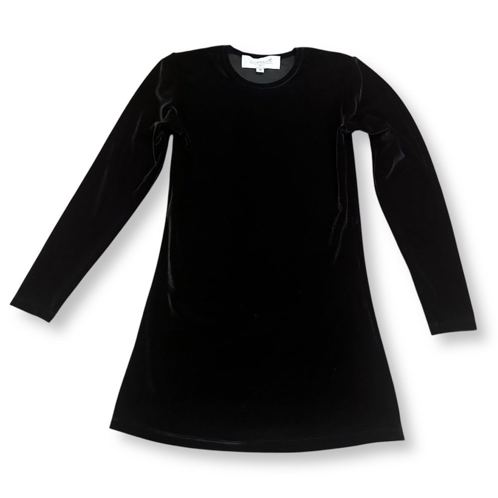 Current NYC Black Velvet Long Sleeve Mini Dress